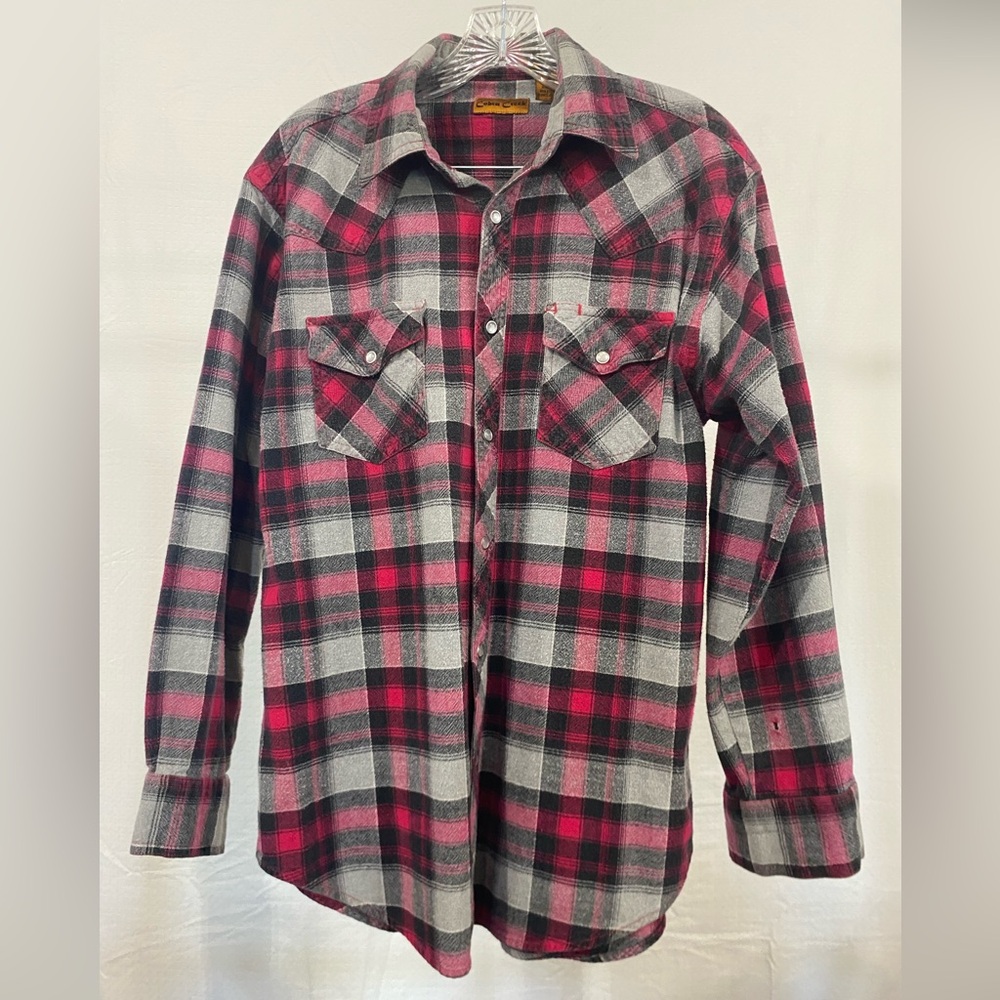 Men's Red and Black Plaid Shirt